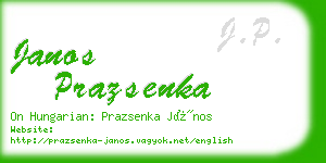 janos prazsenka business card